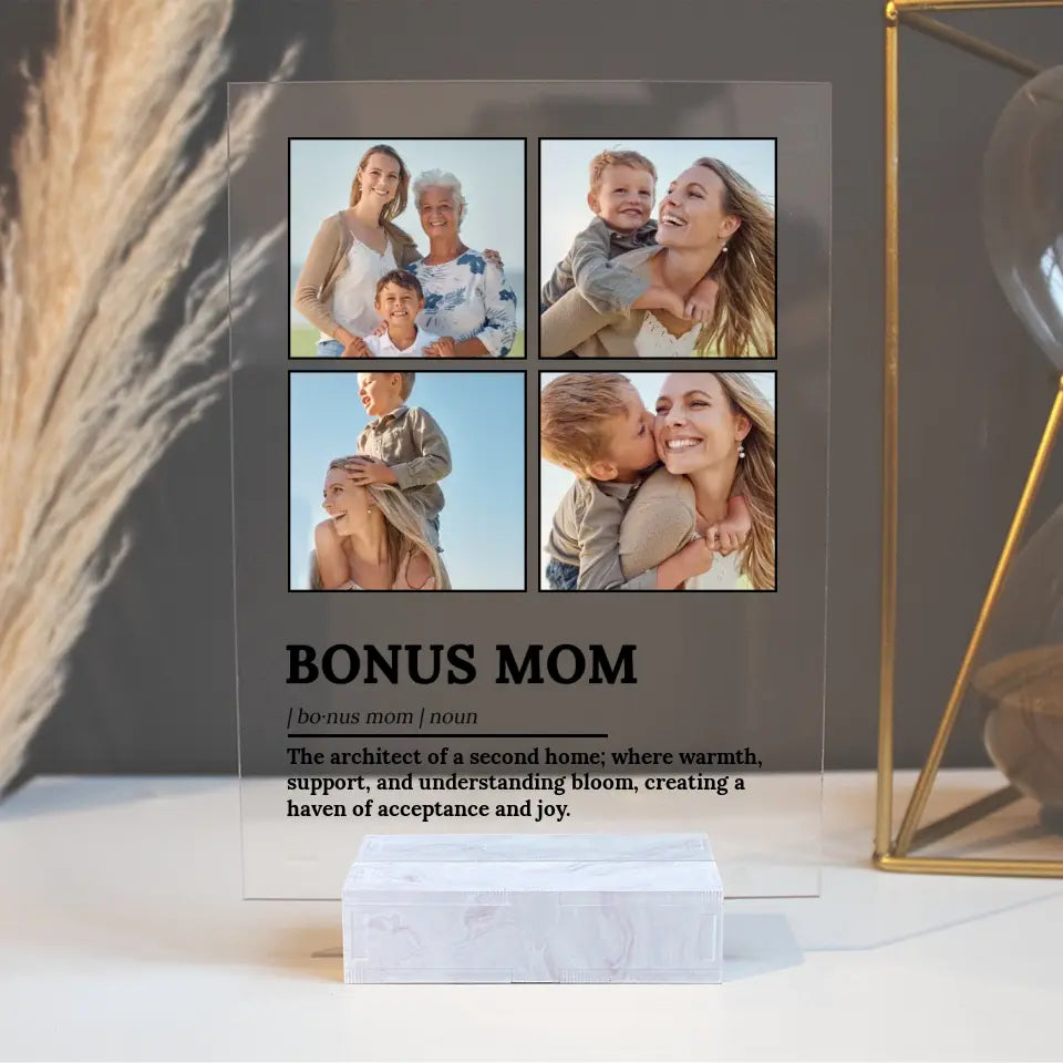 Bonus Mom Definition Photo Acrylic Plaque - Suartprinting