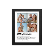 Bonus Mom Definition Photo Wall Art for Mother's Day Black Frame - Suartprinting