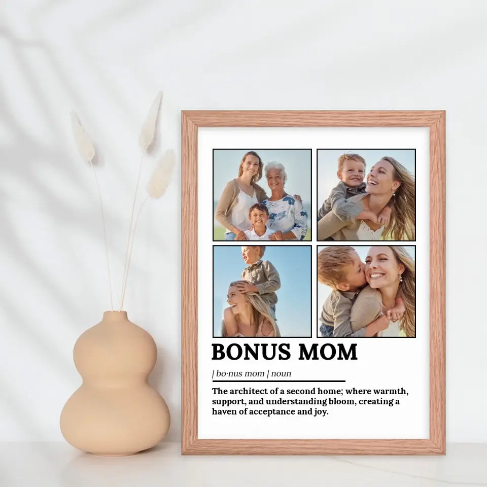 Bonus Mom Definition Photo Wall Art for Mother's Day - Suartprinting