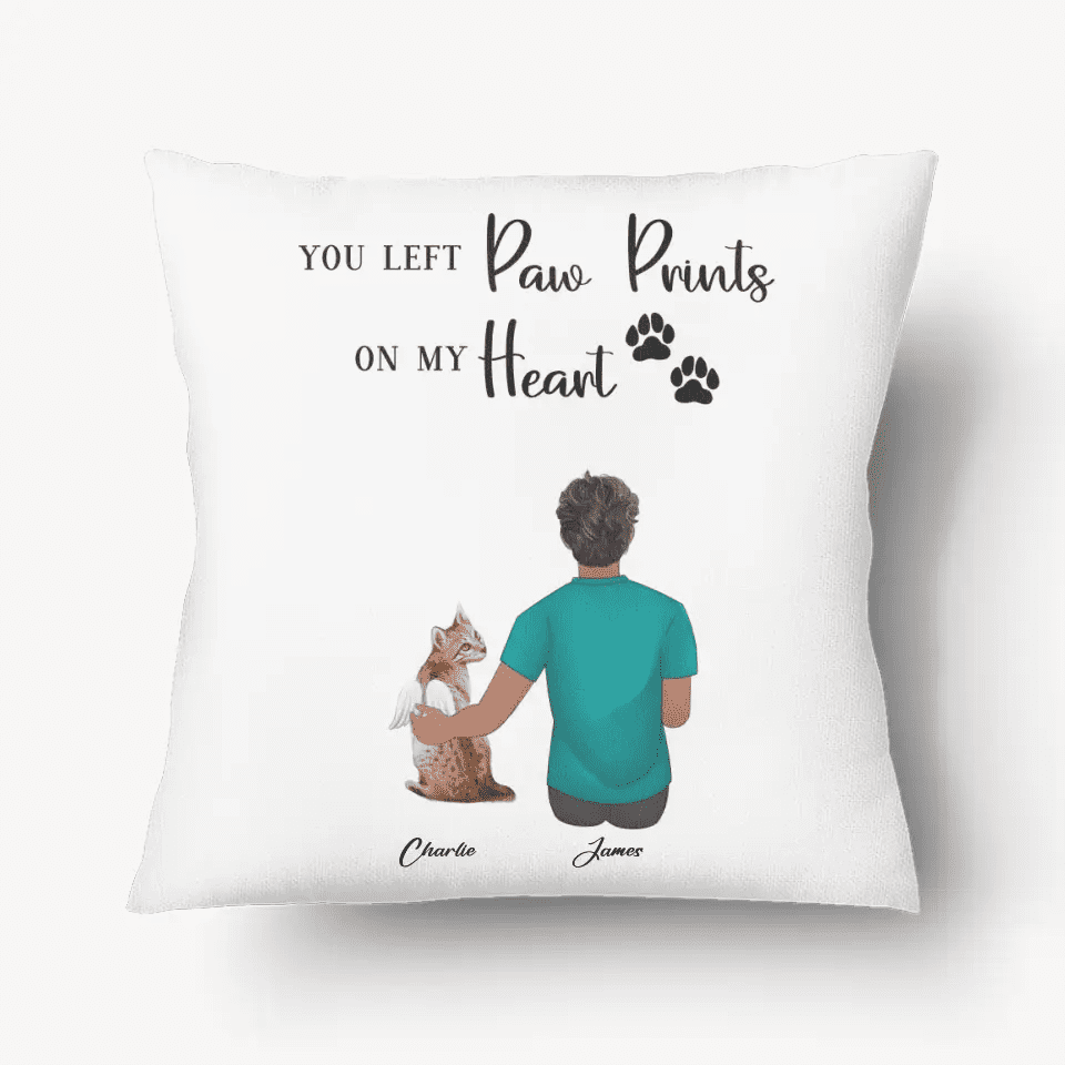 Cat Memorial Personalized Pillow Case for Him - Suartprinting