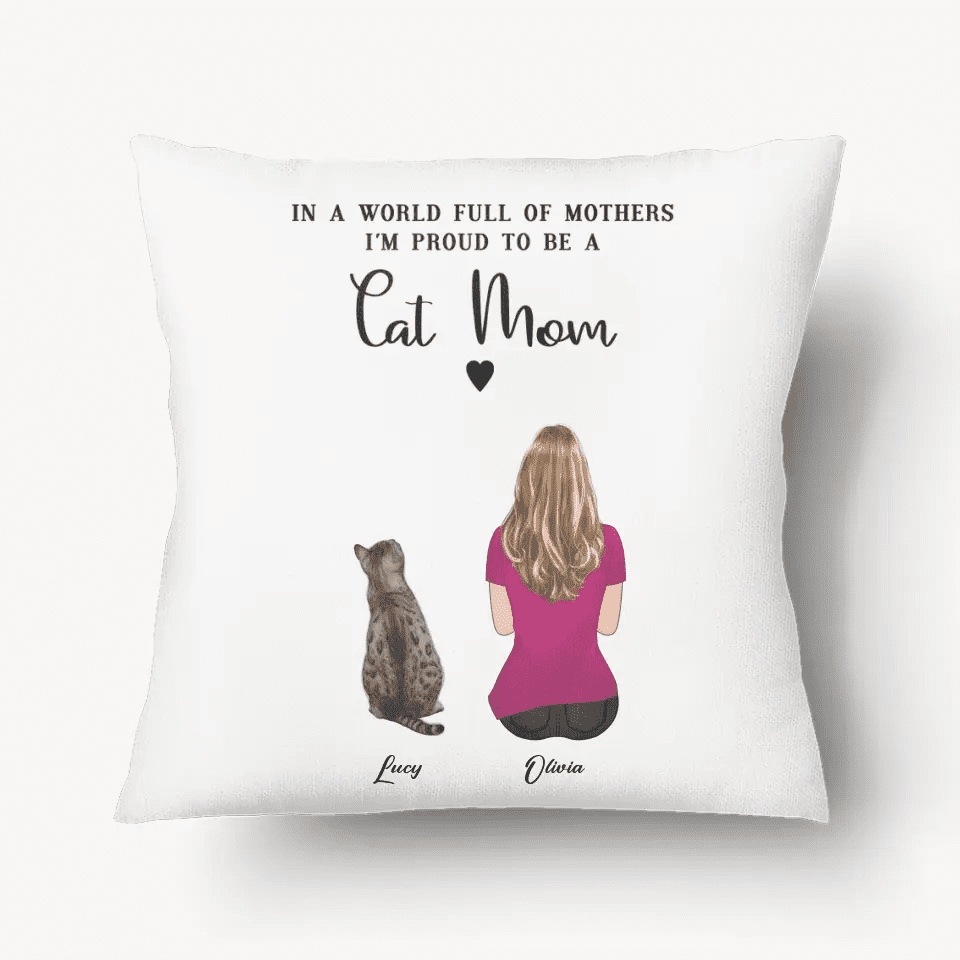Cat Mom Personalized Pillow Case Gift - Suartprinting