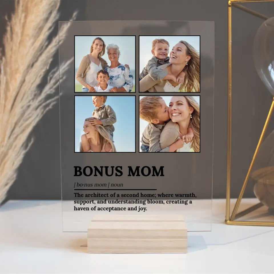 Custom Bonus Mom Definition Photo Acrylic Plaque - Suartprinting