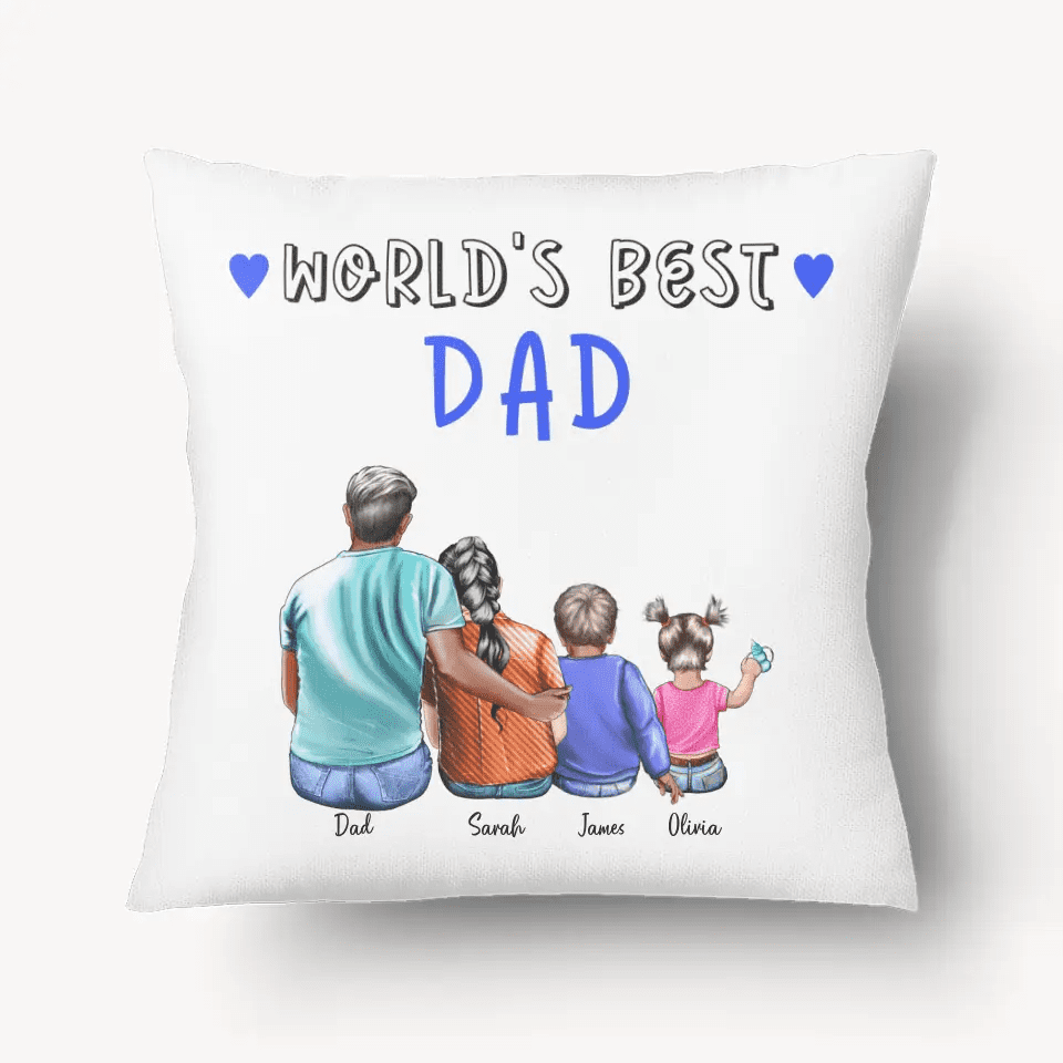 Custom Dad and Children Pillow Case- Best Gift for Dad - Suartprinting