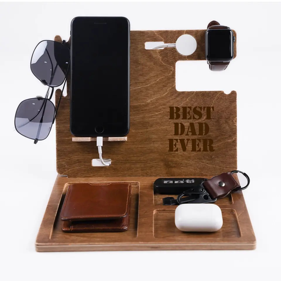 Docking Station for Dad Drief Wood - Birthday & Father's Day Gift - Suartprinting