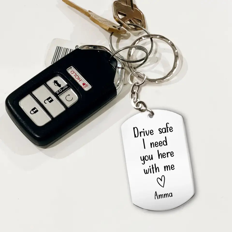 Custom Drive Safe Keychain Gift for Dad - Suartprinting