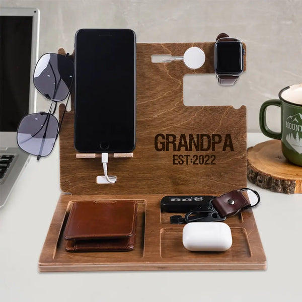 Custom Grandpa Docking Station - Gift for Grandpa, New Grandpa | Suartprinting