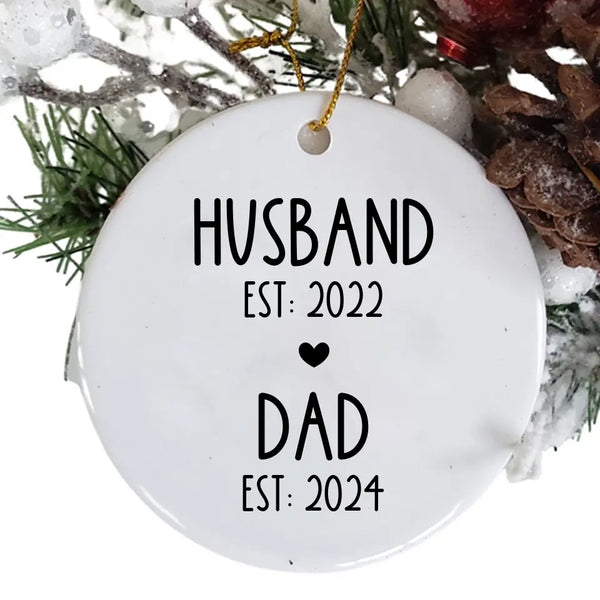 Custom Husband Dad Ornament - New Dad Gift - | Suartprinting