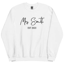 Custom Mrs. Sweatshirt for Brides White - Suartprinting Exclusive