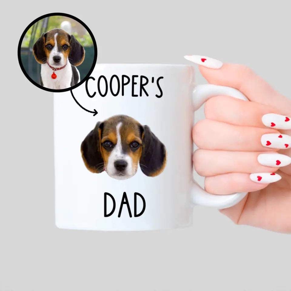 Custom Pet Face Mug for Dog or Cat Dad - Suartprinting