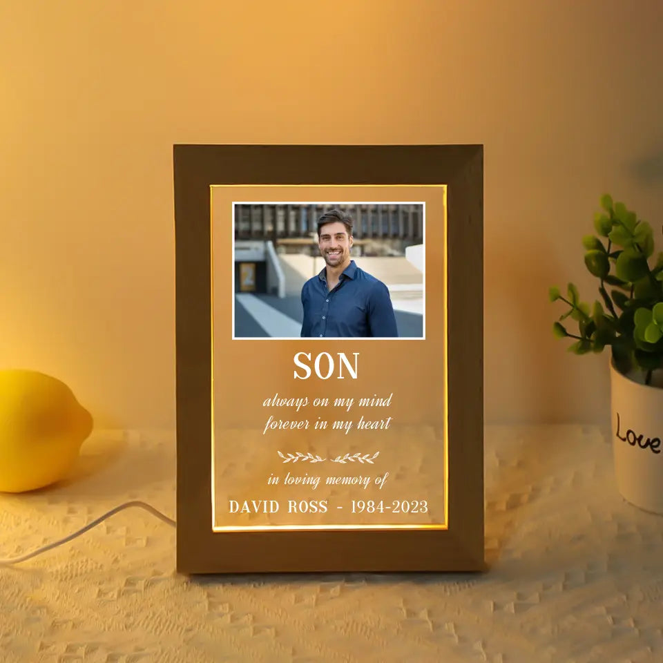 Son's Memorial Photo Lamp - A Gift of Remembrance | Suartprinting