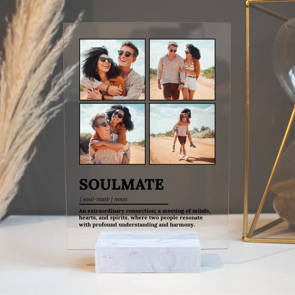 Custom Soulmate Definition Photo Acrylic Plaque -  Couple's Gift -Suartprinting