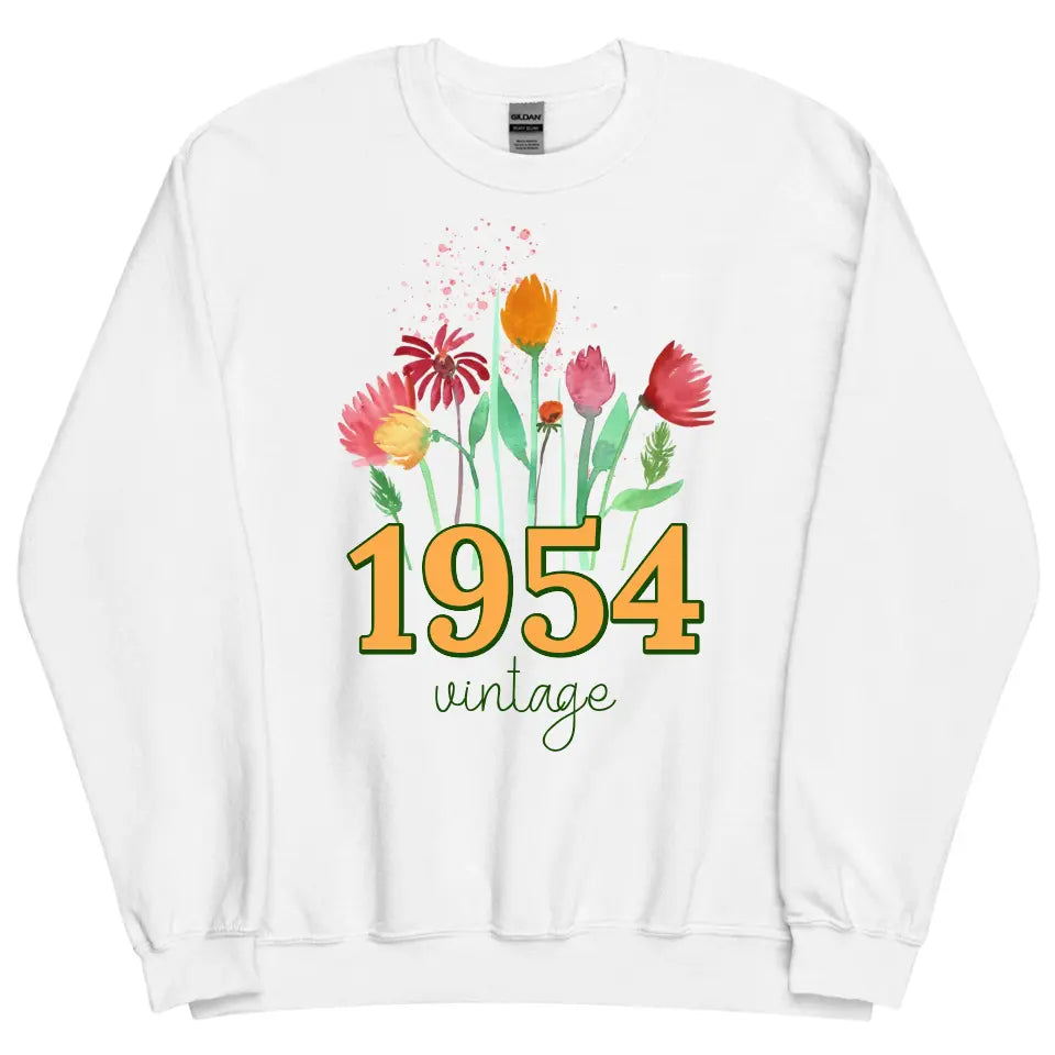 Customized 70th Birthday Sweatshirt White - Gift for Her - Suartprinting