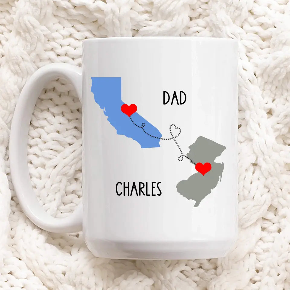 Dad & Son Long Distance Relationship Mug Front - Suartprinting