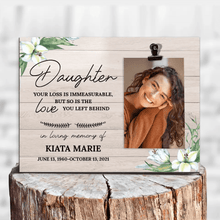 Personalized Daughter Memorial Photo Clip Frame - Suartprinting