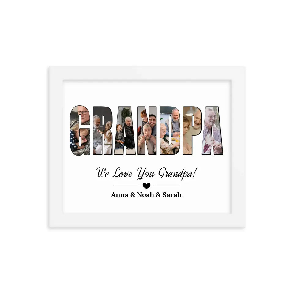 Grandpa Collage Photo Wall Art - Father's Day Gift - Suartprinting