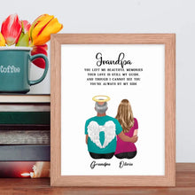 Grandpa & Granddaughter Art - Loss of Grandpa Gift - Suartprinting