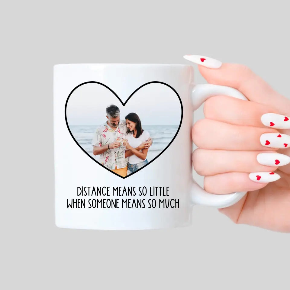 Personalized Long Distance Couples Photo Mug Back - Suartprinting