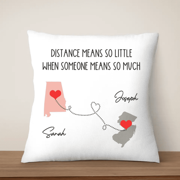 Long Distance Couples Custom Pillow | Loving Gift - Suartprinting 