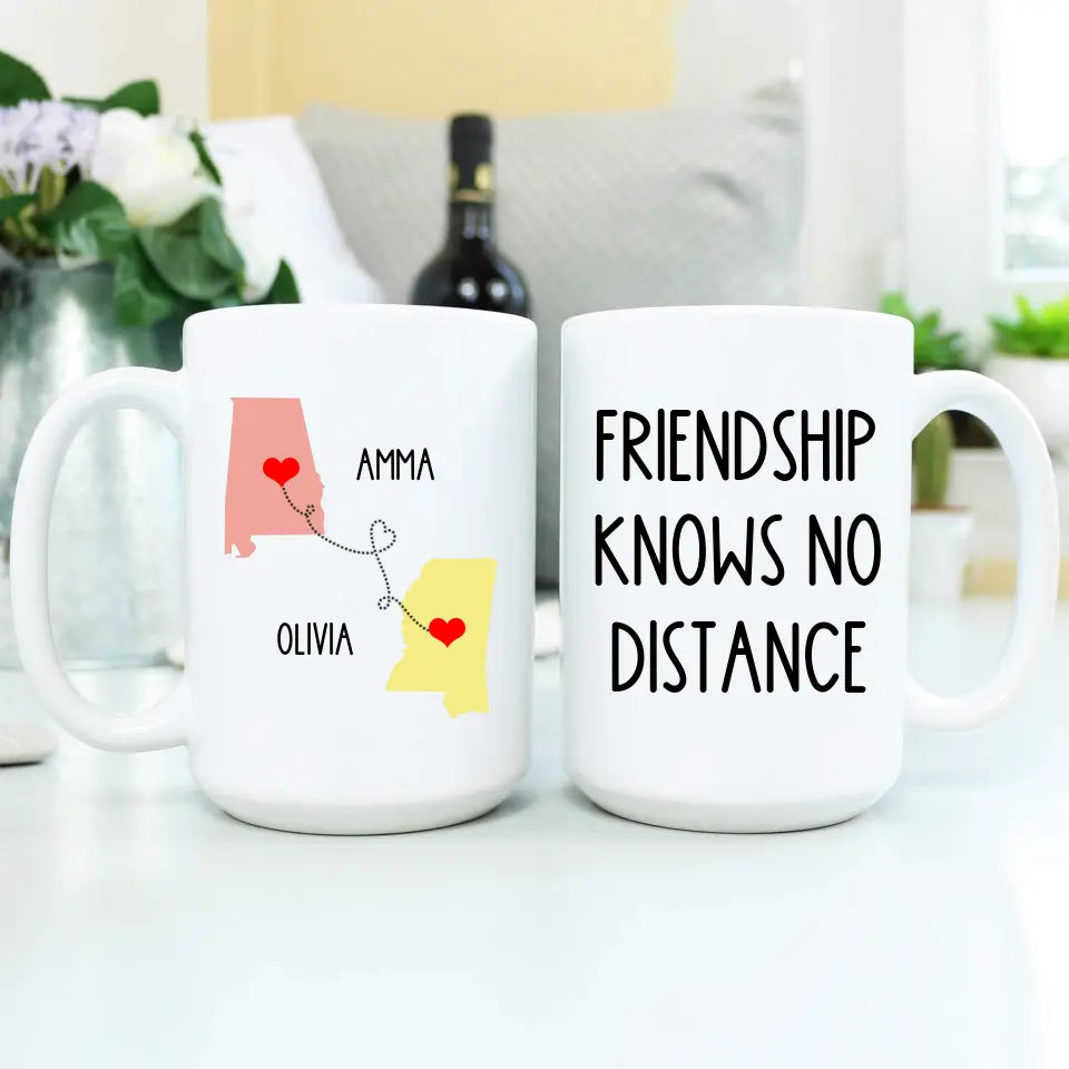 Long Distance Friendship Mug 15oz, A Heartfelt Gift - Suartprinting