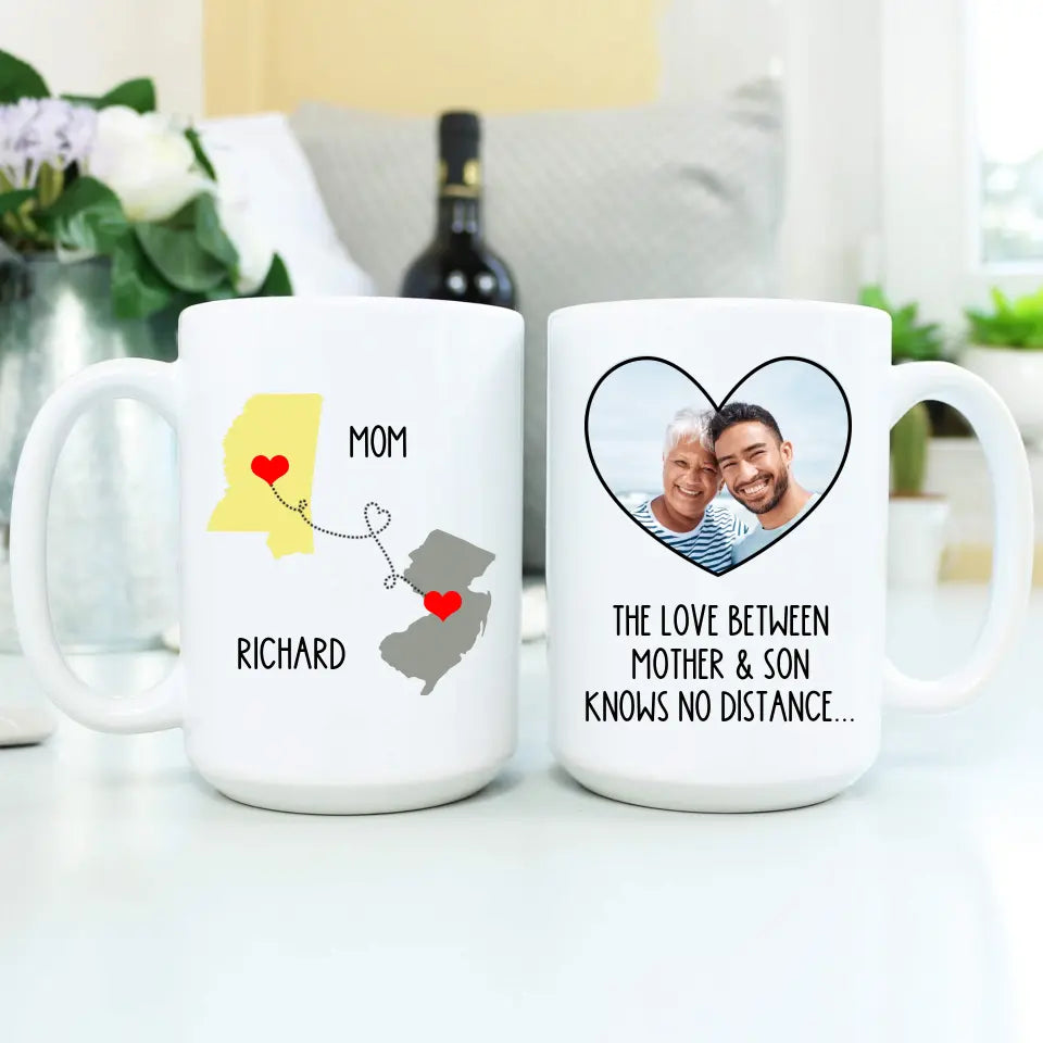 Long Distance Relationship Gift, Mom & Son Mug 15oz - Suartprinting