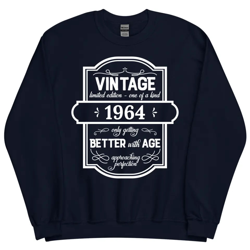 Personalized 60th Birthday Sweatshirt Navy - Gift for Him - Suartprinting