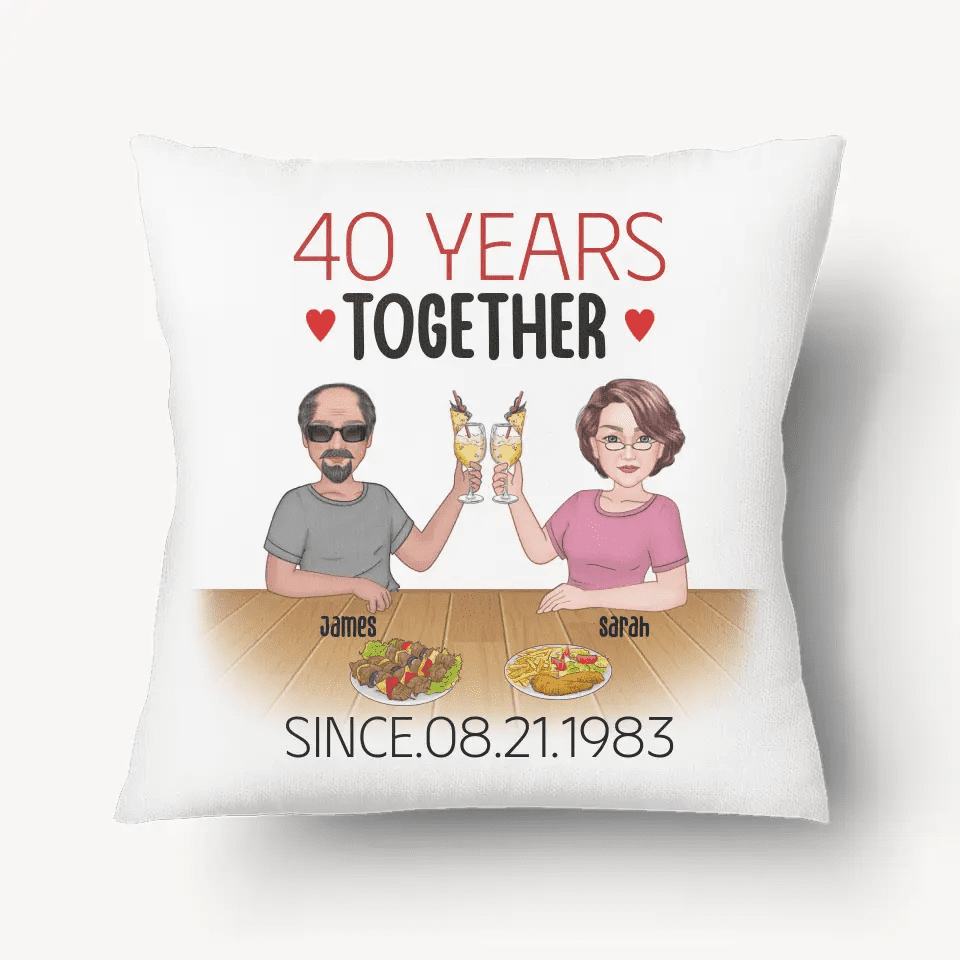 Personalized Anniversary Pillow Case - Gift for Couple - Suartprinting