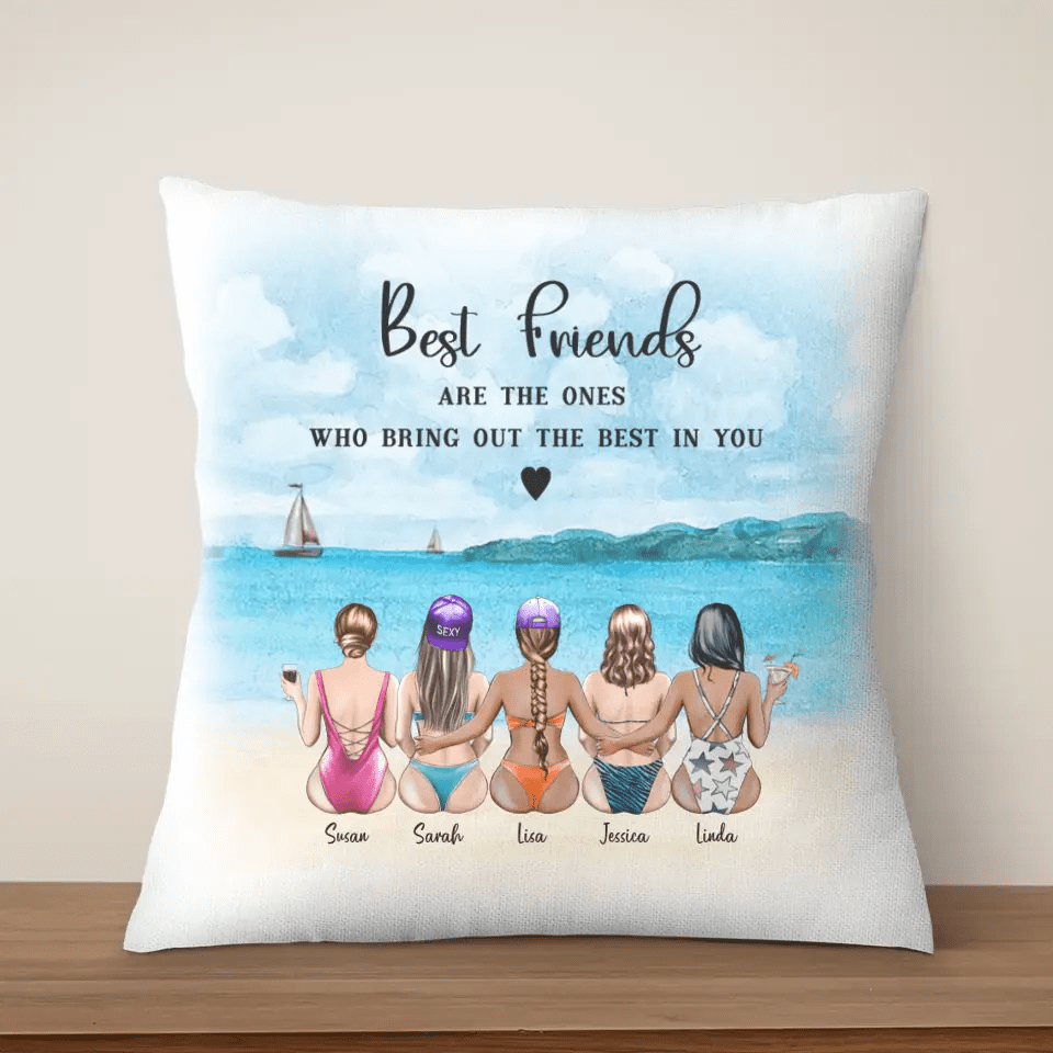 Personalized Beach Girls Friends Pillow - Suartprinting
