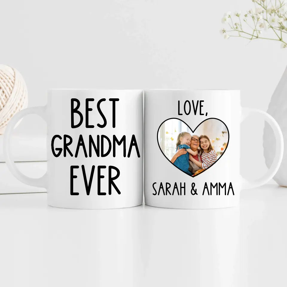 'Best Grandma Ever' Personalized Photo Mug 11oz - Suartprinting