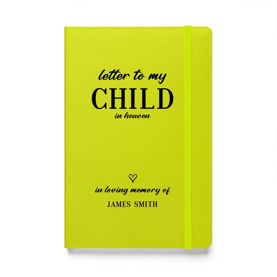 Personalized Child Grief Journal Notebook Lime - Suartprinting
