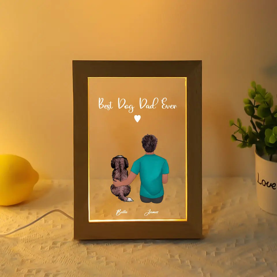 Personalized Dog Dad Frame Lamp - Suartprinting Gift