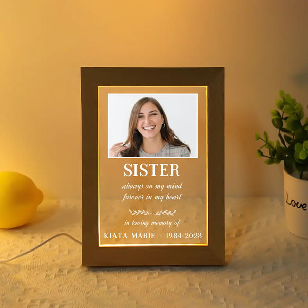 Sister Memorial Photo Lamp - Loving Remembrance - Suartprinting