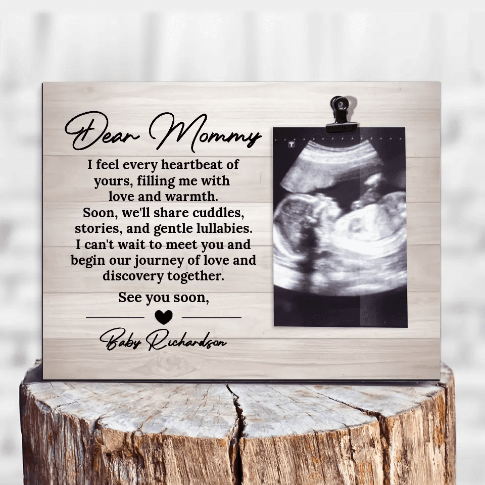 Personalized Sonogram Photo Clip Frame Gift for New Moms - Suartprinting