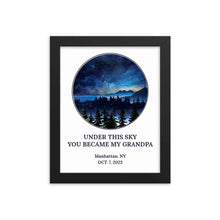 Star Map for Grandpa's First Father's Day Black Frame - Suartprinting