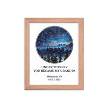 Star Map for Grandpa's First Father's Day Oak Frame - Suartprinting