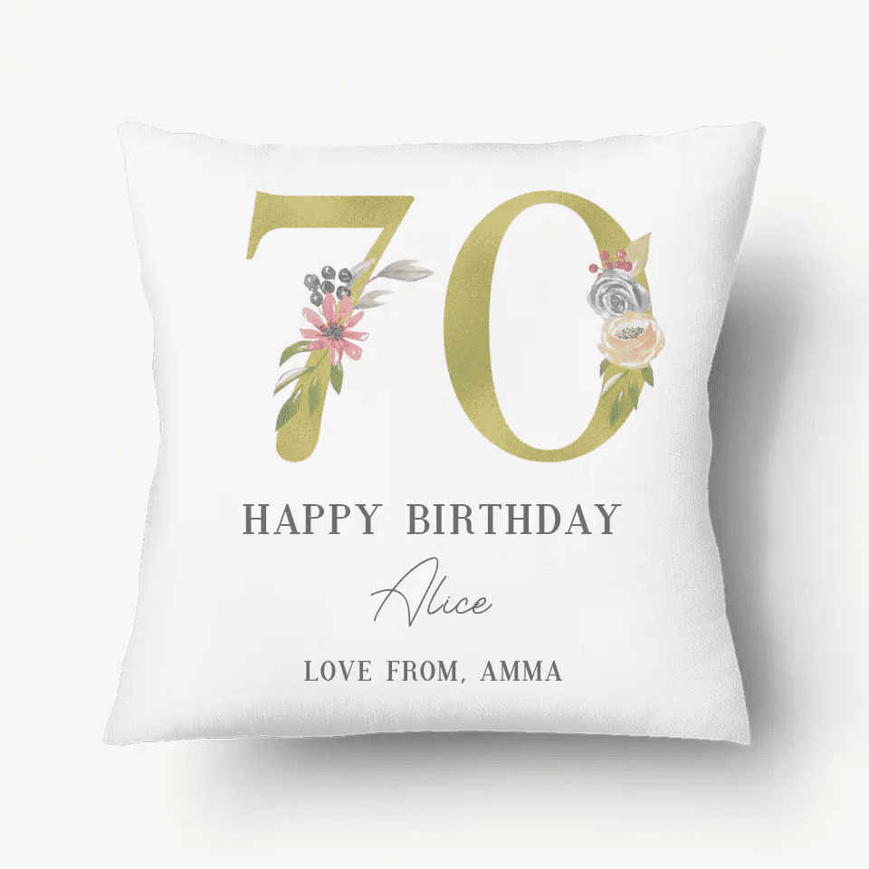 # Buy Personalized 70th Birthday Pillow - Gift for Mom - Suartprinting
