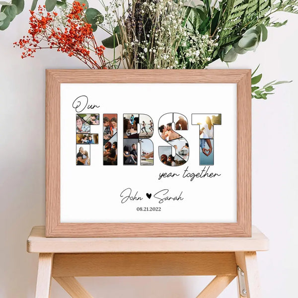 Custom 1st Anniversary Photo Framed Wall Art - Gifts for Couple - Suartprinting