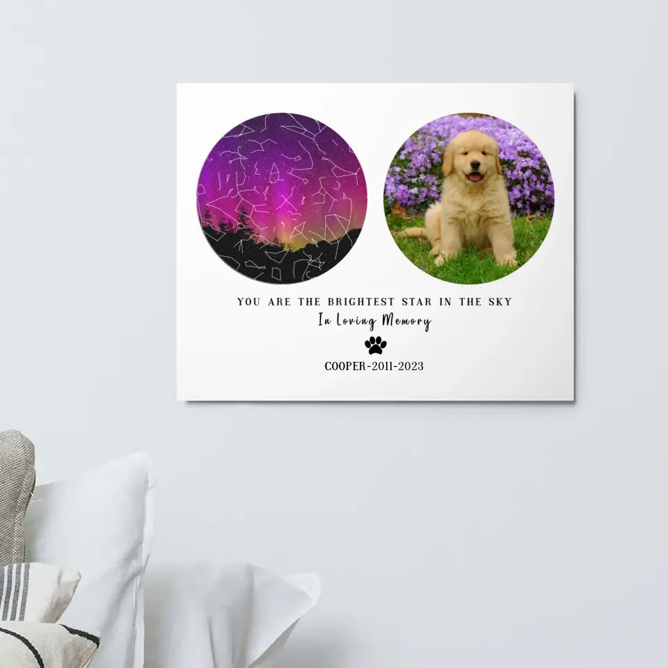  #Custom Dog Photo Metal Print Star Map - Memorial Gifts - Suartprinting