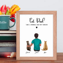Custom Father's Day Cat Dad Framed Wall Art - Suartprinting