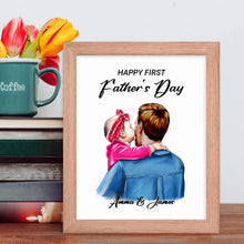 Happy First Father's Day Custom Framed Wall Art - Gift for Dad - Suartprinting
