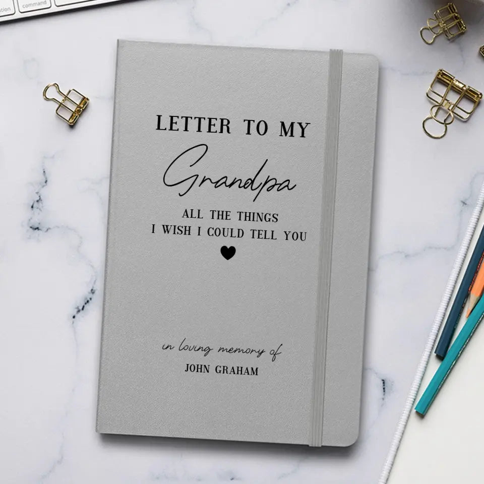 Custom Sympathy Grandpa Journal Notebook - Memorial Gifts - Suartprinitng