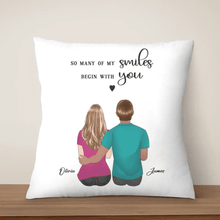 customizable couple gift pillow with personalized character options