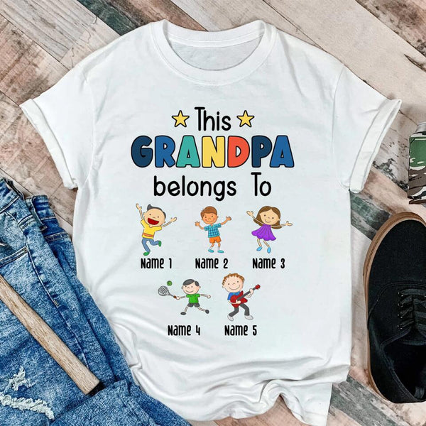 Custom Grandpa Shirt with Grandchildren's Names - Suartprinting