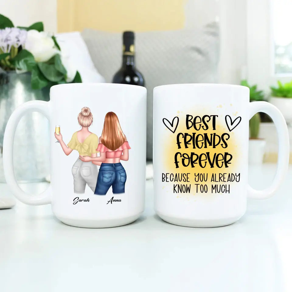 Personalized 2 Best Friends Mug 15oz - Suartprinting
