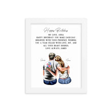 Personalized Birthday Wall Art - White Frame - Best Gift for Her - Suartprinting
