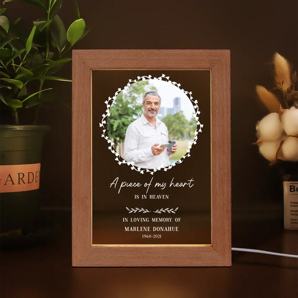 Personalized Loss of Father Photo Frame Lamp - Memorial Gifts - Suartprinting