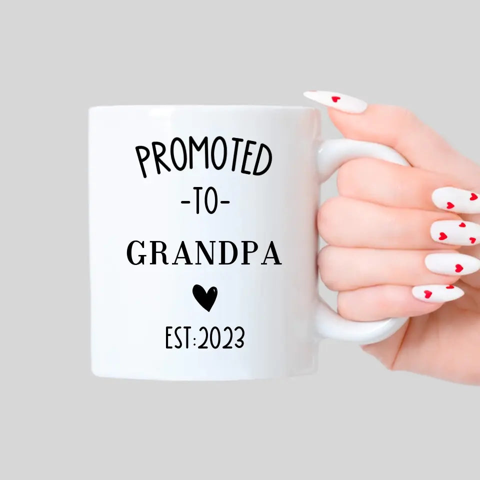 Personalized Promoted to Grandpa Mug 11oz - Suartprinting