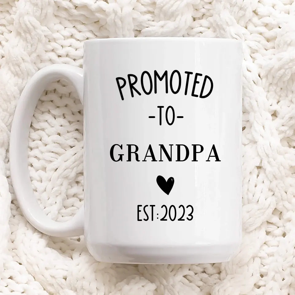 Personalized Promoted to Grandpa Mug 15oz - Suartprinting