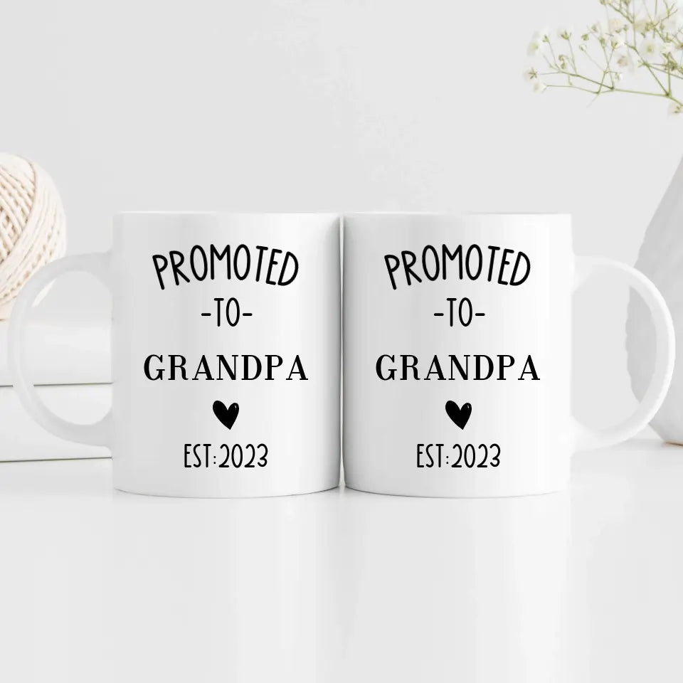 Personalized Promoted to Grandpa Mug - Suartprinting
