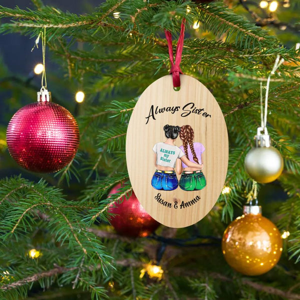 Personalized Sister Ornament - Always Sister - Suartprinting