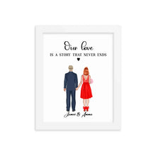  Personalized Valentine's Day Wall Art - White Frame - Gift for Couple - Suartprinting